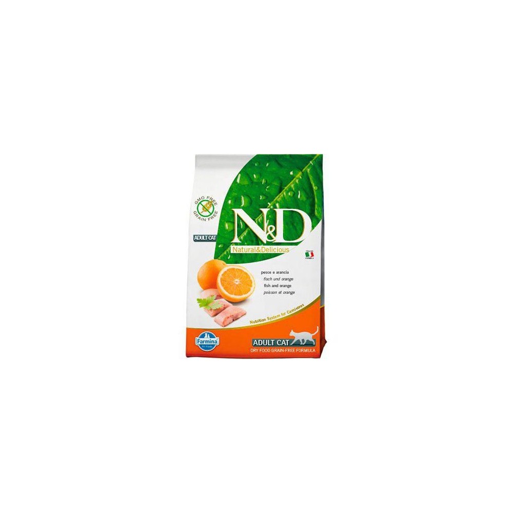 Farmina NATURAL & DELICIUS  Grain Free Adult Cat Pescado y Naranja 10 KG