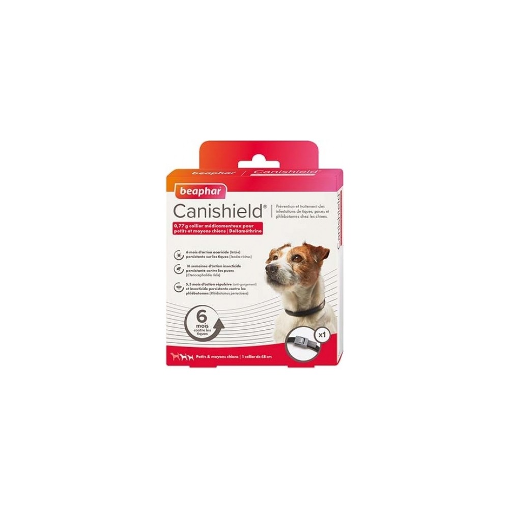 Canishield, collar antipulgas, garrapatas y mosquitos para perro pequeños 48 cm