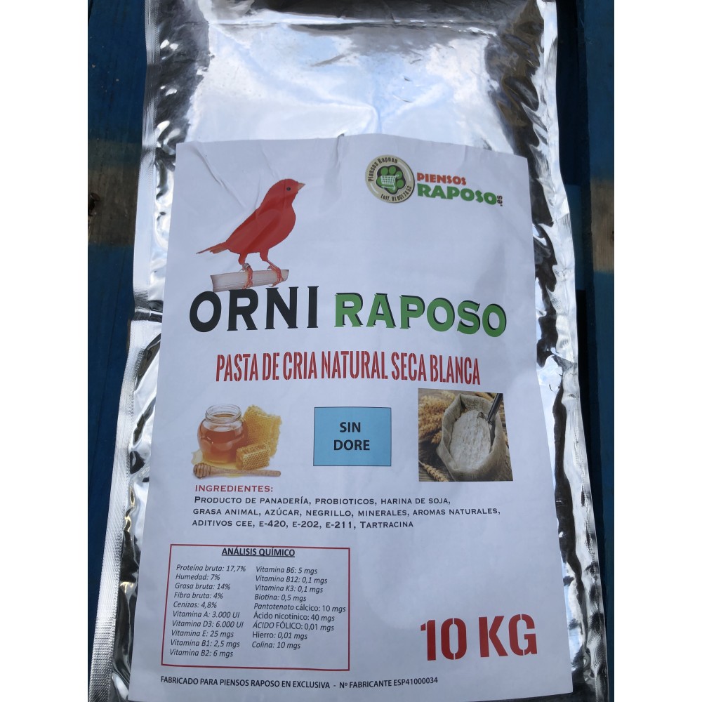 PASTA CRIA ORNI RAPOSO SECA BLANCA 10kg