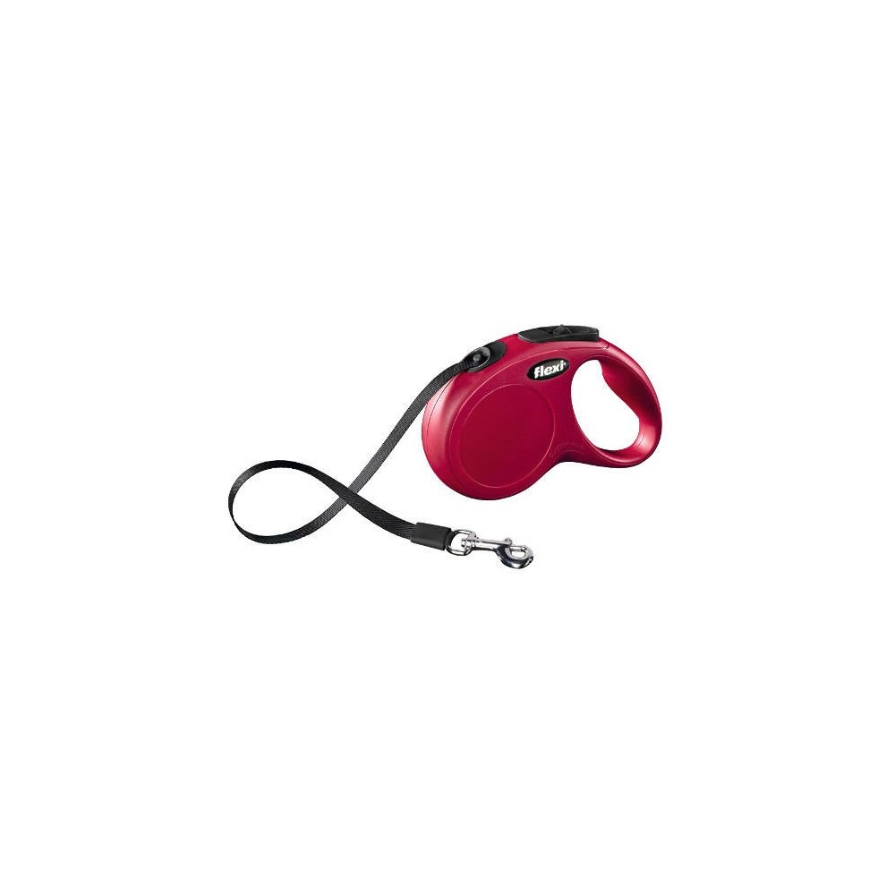 Flexi New Classic Compact correa extensible de cinta para perros Color Rojo