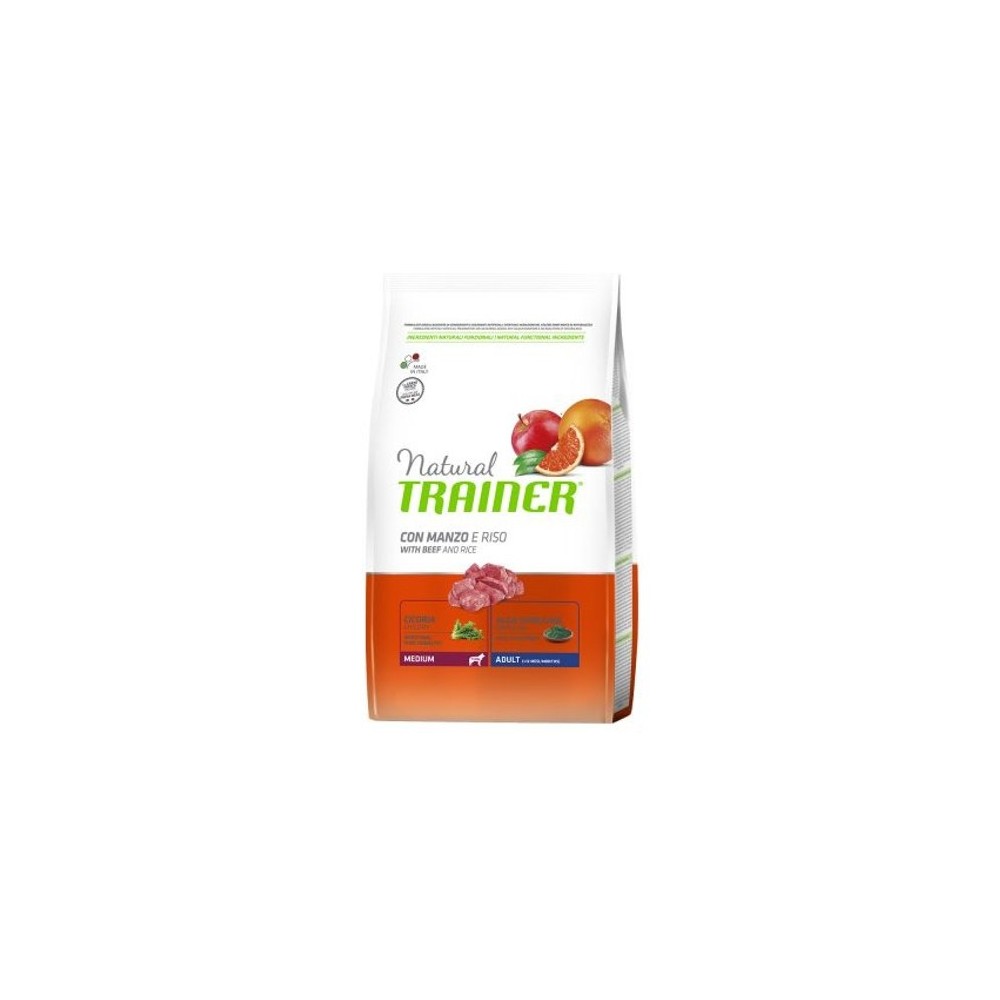 Natural Trainer Adult Medium con ternera, arroz y ginseng