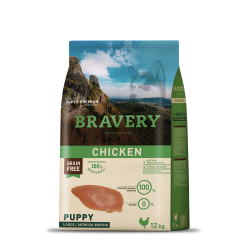 BRAVERY GRAIN FREE PUPPY POLLO   MEIUM & MAXI