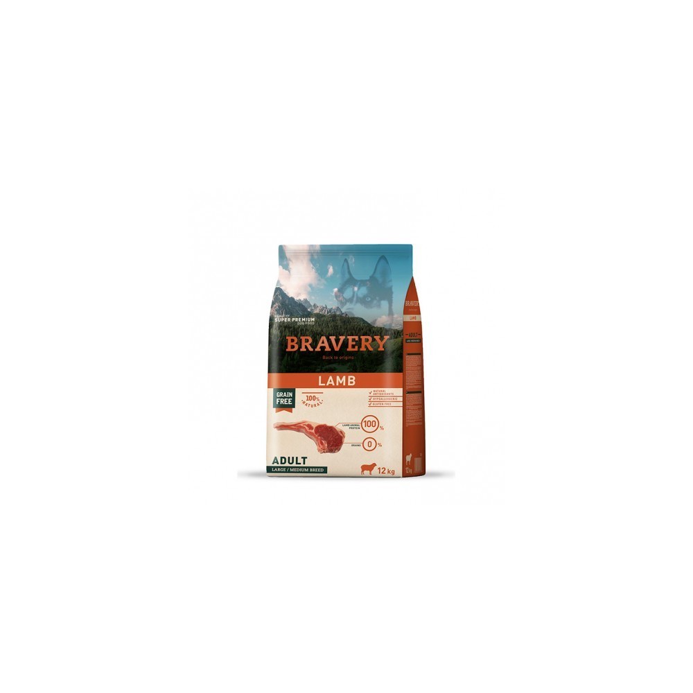 BRAVERY PIENSO PERRO ADULT LAMB 12 KG