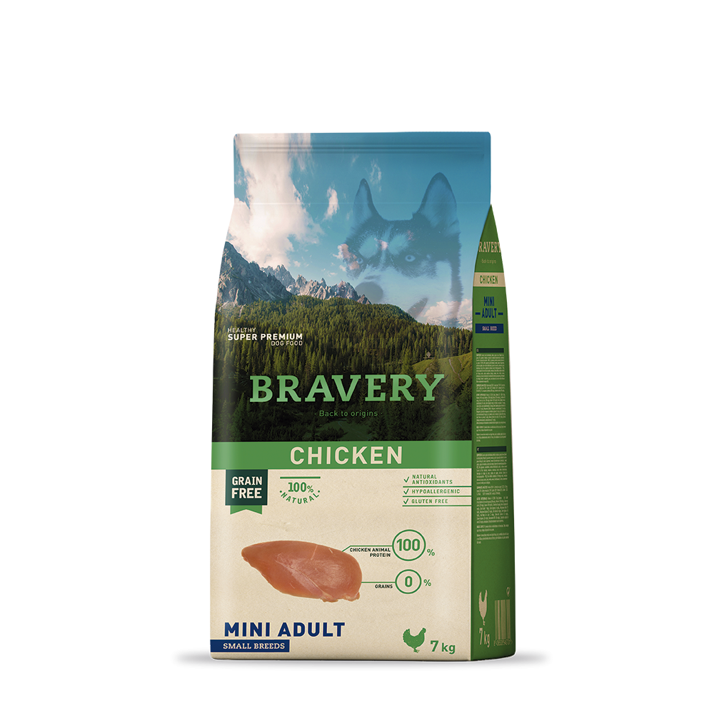 BRAVERY GRAIN FREE PERRO ADULTO MINI POLLO