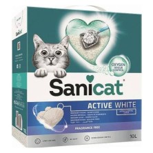 Arena aglomerante Sanicat Active White (sinaroma ) para gatos 10 L