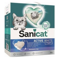 Arena aglomerante Sanicat Active White para gatos 10 L