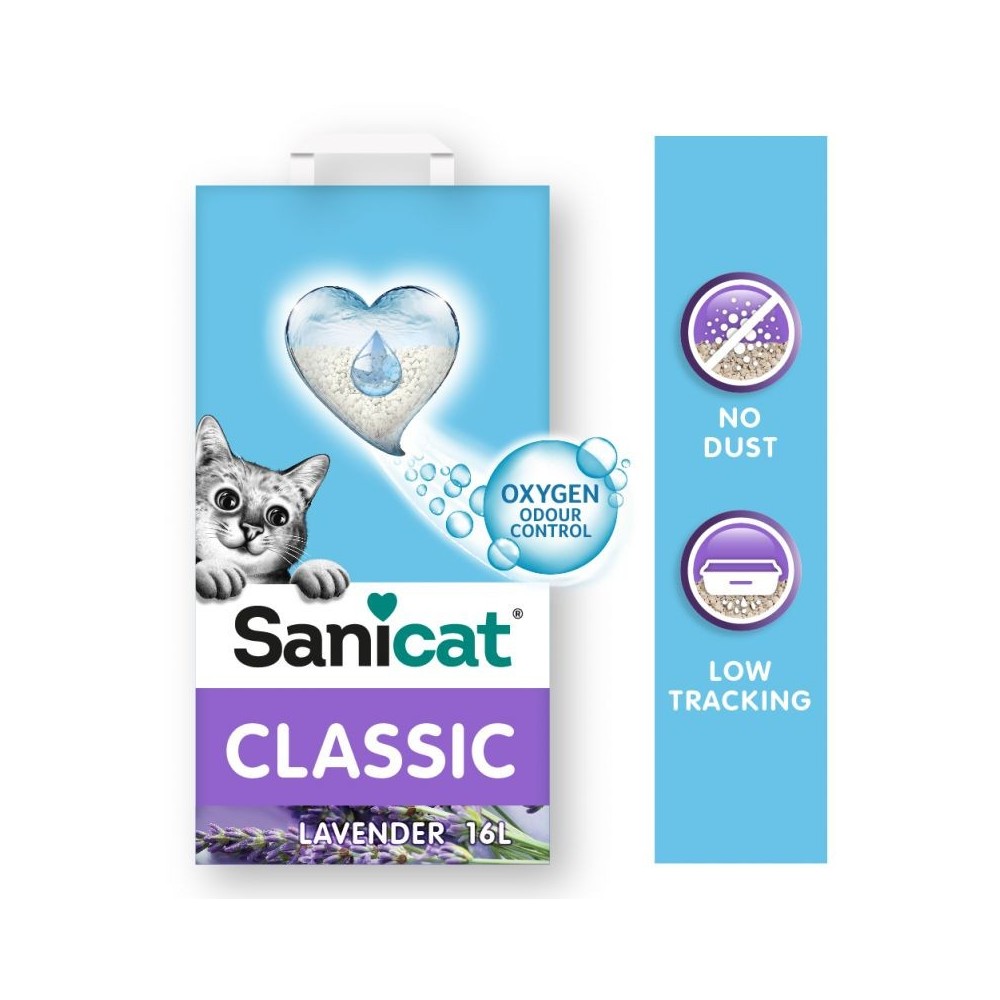 Sanicat Classic arena absorbente lavanda para gatos 16L