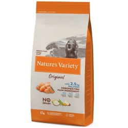 Nature's Variety Original No Grain Medium Adult salmón sin espinas 12 KG