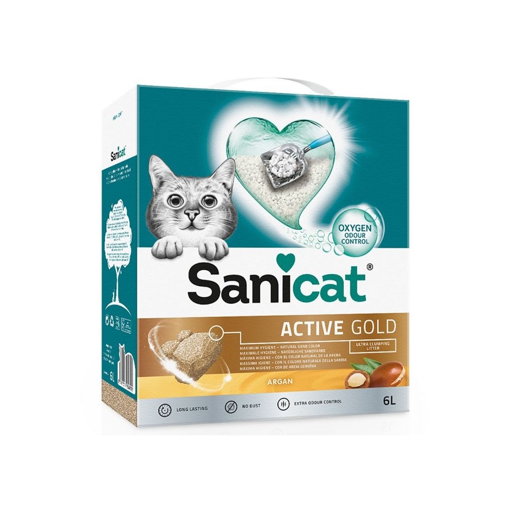 Sanicat Active Gold arena aglomerante para gatos 6 L