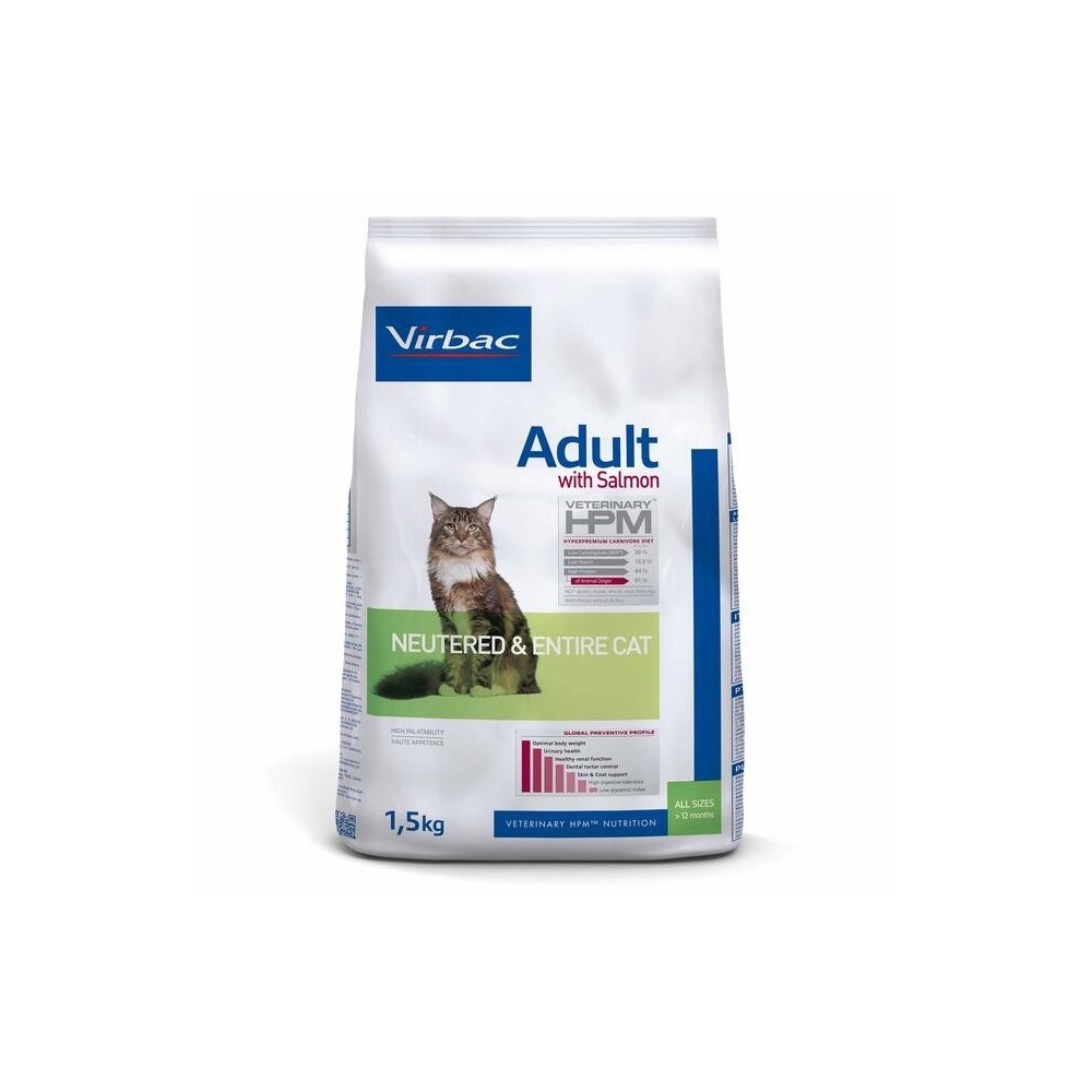 VIRBAC Veterinary HPM Adult with Salmon Neutered & Entire Cat