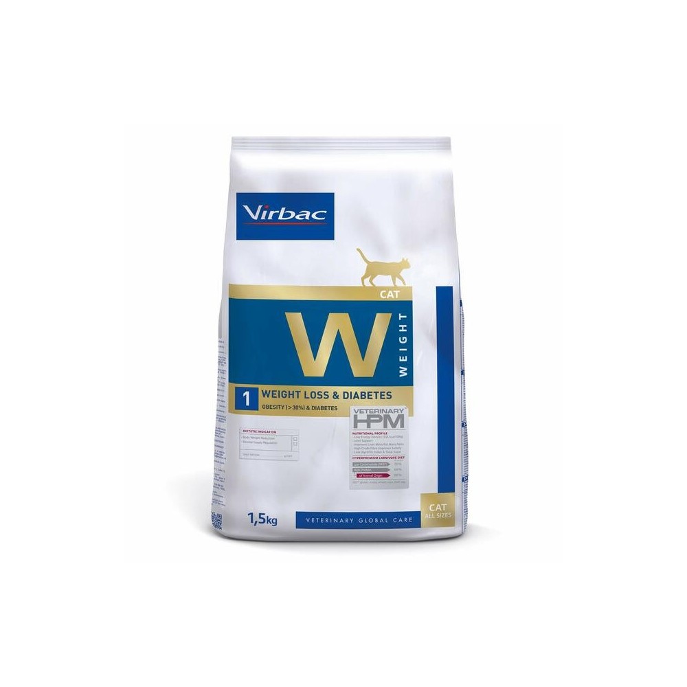 Veterinary HPM Weight - W1 Weight loss & Diabetes para gatos