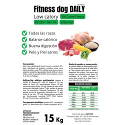 FITNESS DOG DAILY  (LOW CALORI)  15 KG (3356 KCAL) 5% CARNE FRESCA