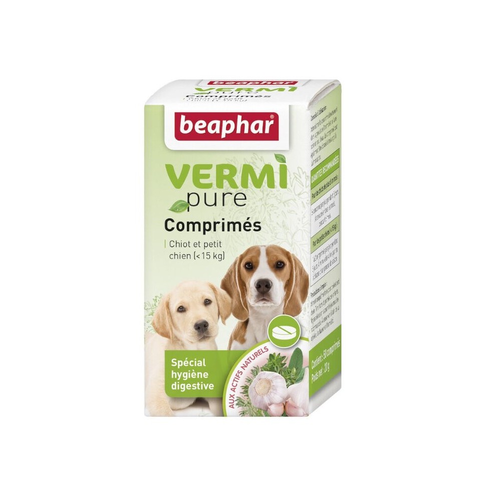Beaphar VERMIpure Comprimidos Naturales para Parásitos Intestinales para Perros por Beaphar