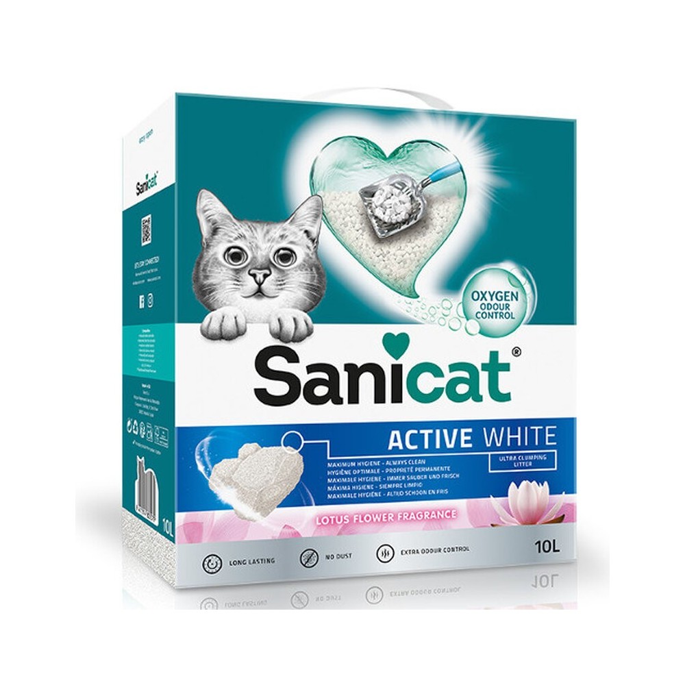 Sanicat Active White Lotus Flower arena aglomerante para gatos