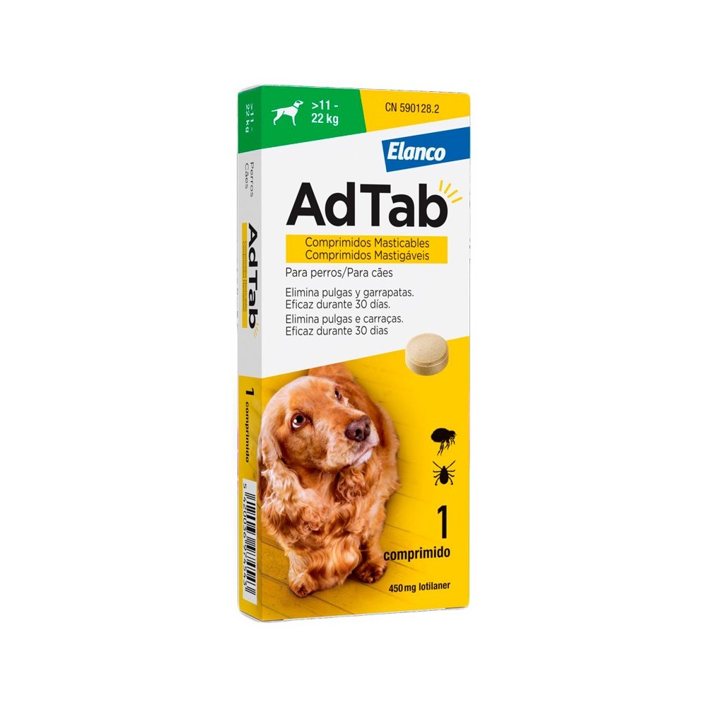 AdTab Comprimidos Masticables Antiparasitarios Para Perros 11-22Kg