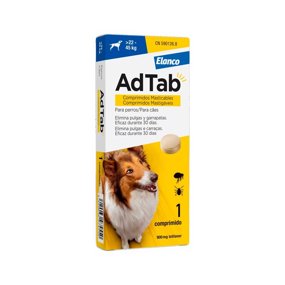 AdTab Comprimidos Masticables Antiparasitarios Para Perros 22-45Kg
