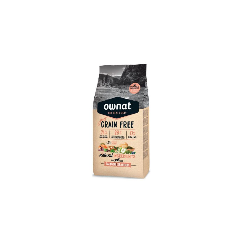 OWNAT JUST GRAIN FREE SALMÓN Y MARISCOS PIENSO PARA PERROS 14 kg