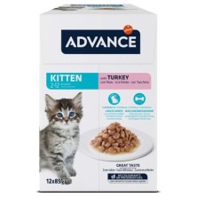 ADVANCE KITTEN SOBRES SABOR A PAVO 12X85G