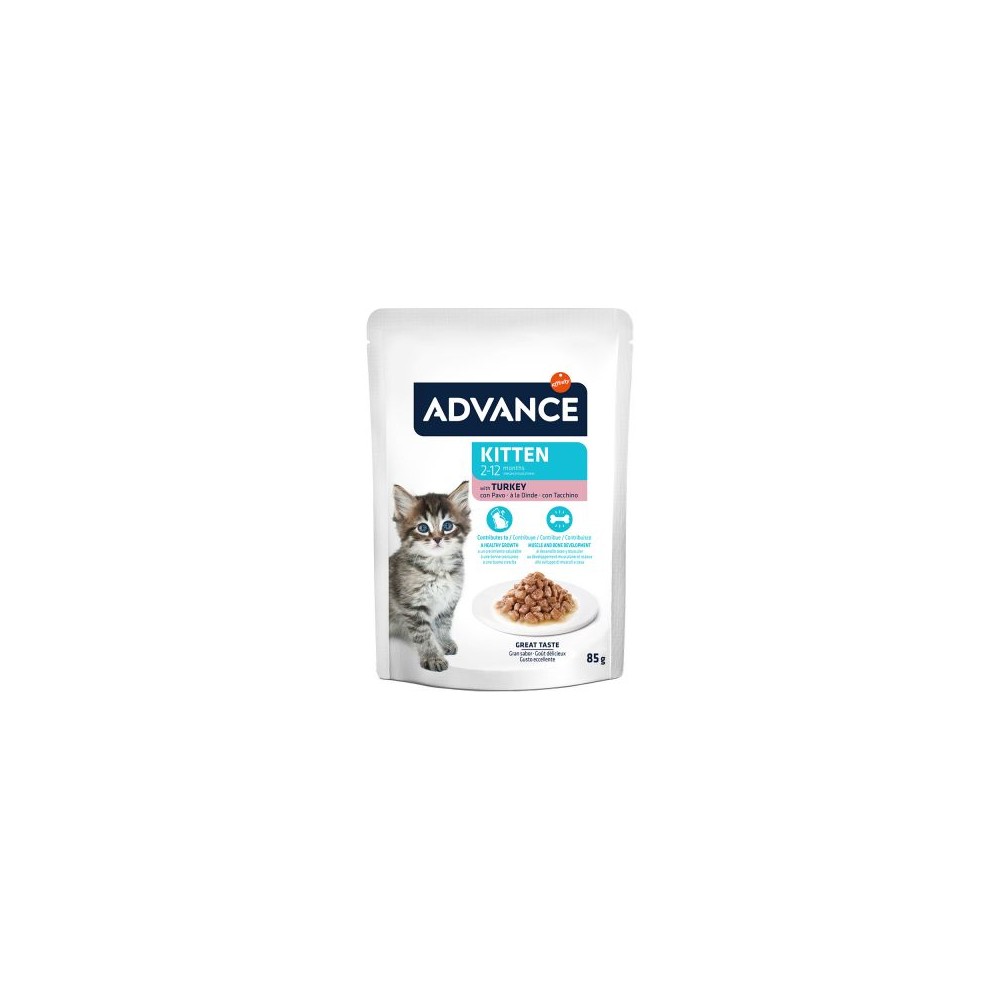 ADVANCE KITTEN SOBRES SABOR A PAVO 12X85G