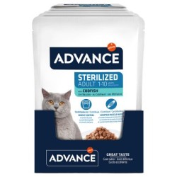 ADVANCE ADULT ESTERILIZADO (1-10 AÑOS) SABOR A BACALAO 12X85G