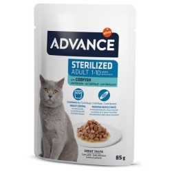 ADVANCE ADULT ESTERILIZADO (1-10 AÑOS) SABOR A BACALAO 12X85G