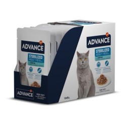 ADVANCE ADULT ESTERILIZADO (1-10 AÑOS) SABOR A BACALAO 12X85G