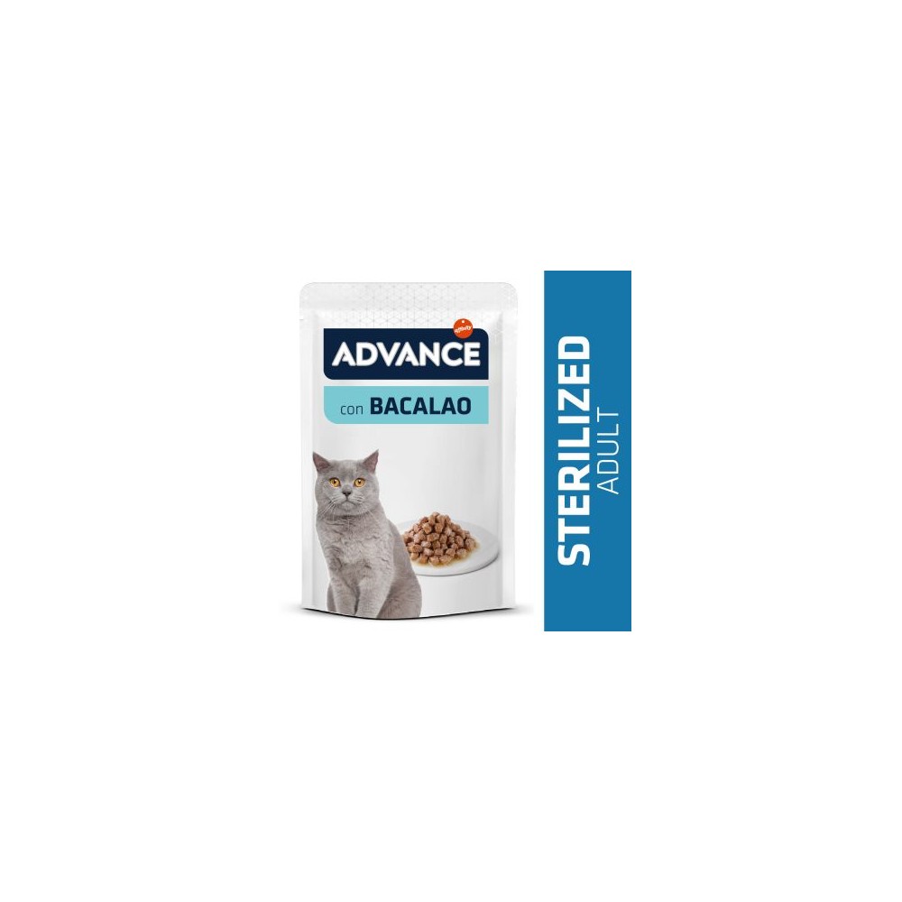 ADVANCE ADULT ESTERILIZADO (1-10 AÑOS) SABOR A BACALAO 12X85G