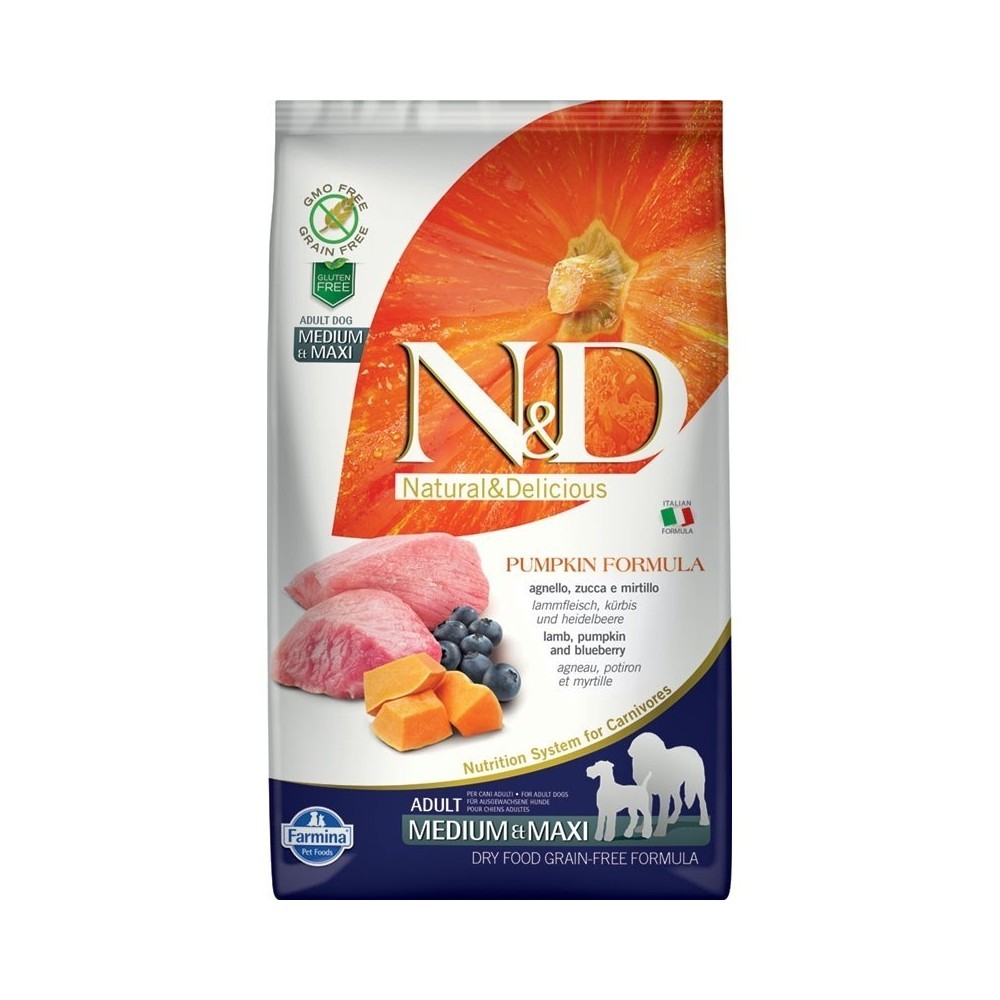 Farmina N&D Grain Free Pumpkin adult maxi-Giant  (Perros de mas de 35 kg) Cordero 12 kg