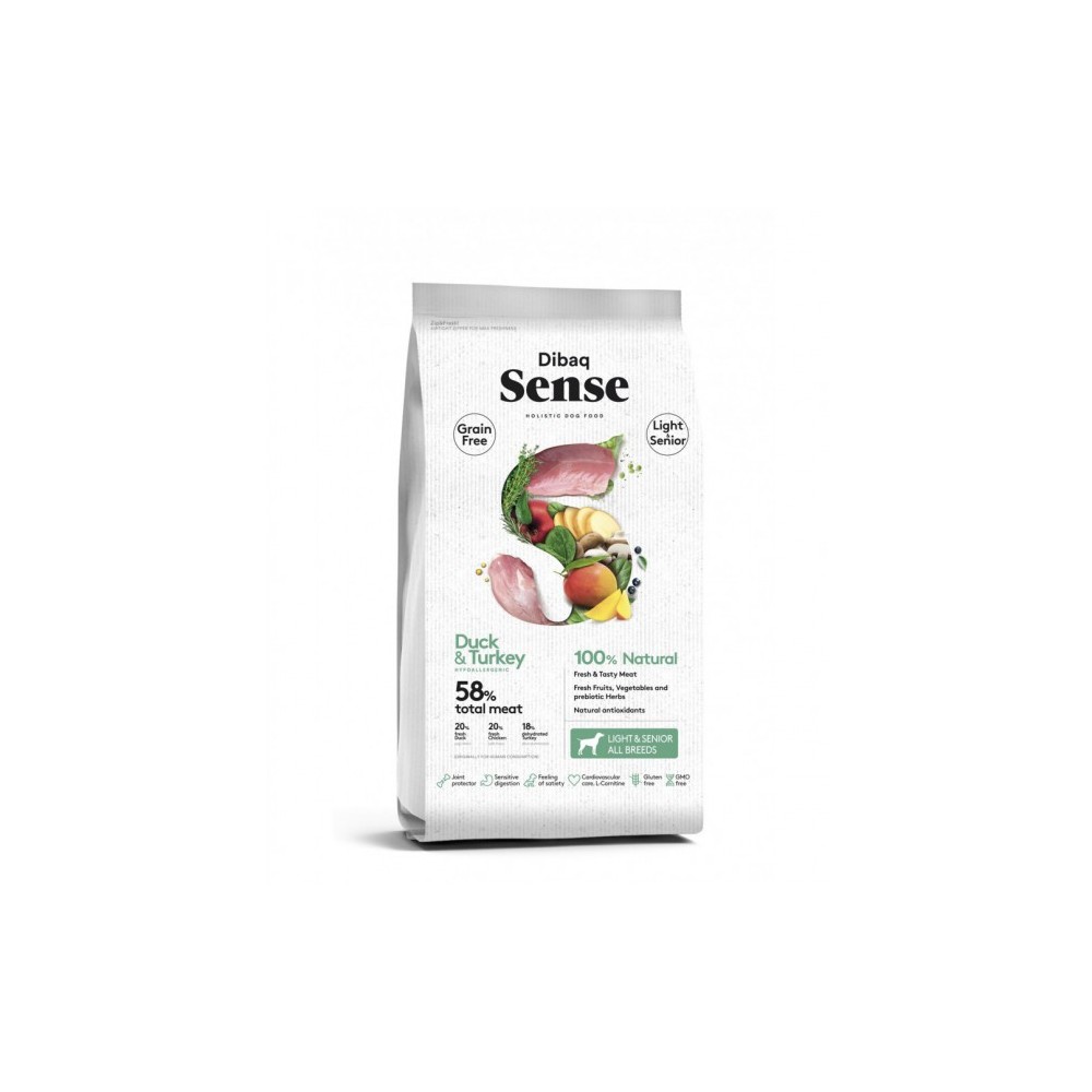 Dibaq Sense Perro Light & Senior Grain Free Pato y Pavo