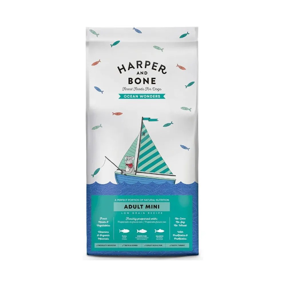 Harper and Bone Adult Mini Ocean Wonders Pienso para Perros