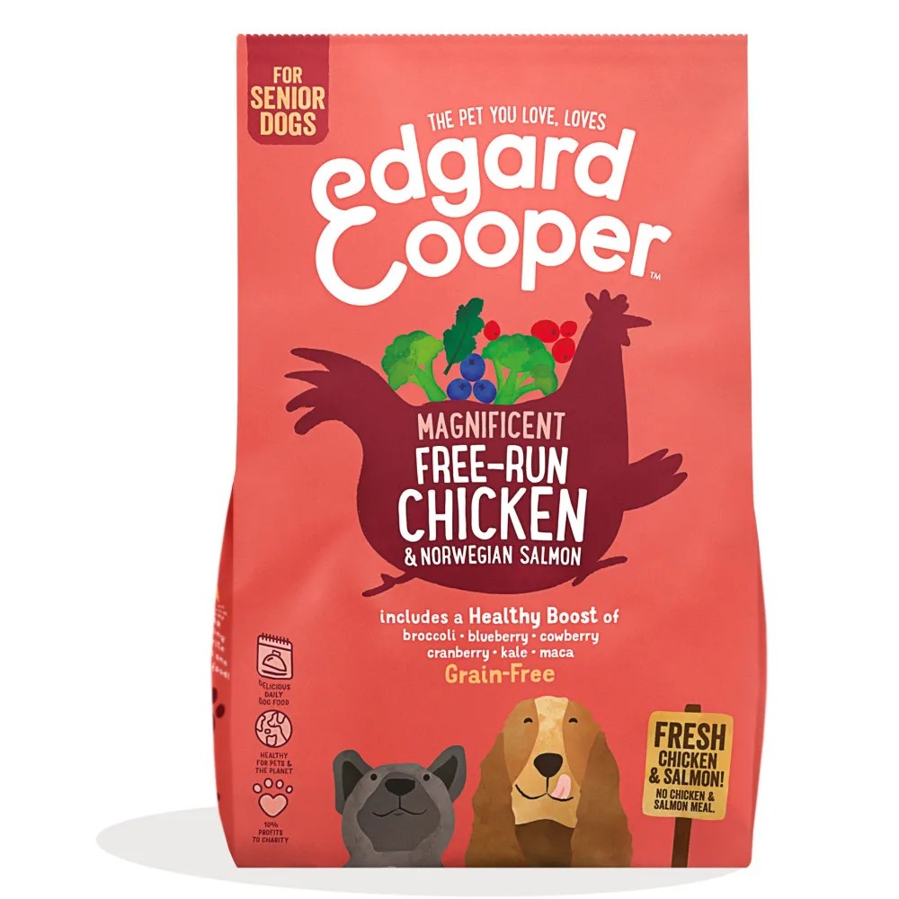Edgard & Cooper Senior Grain Free Pollo de Granja y Salmón Noruego