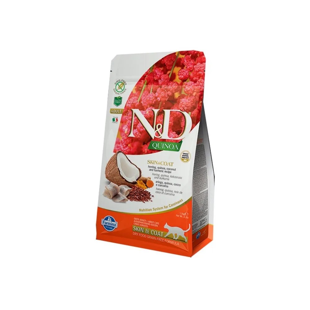 Farmina ND Quinoa Grain Free Skin Coat Arenque Gato