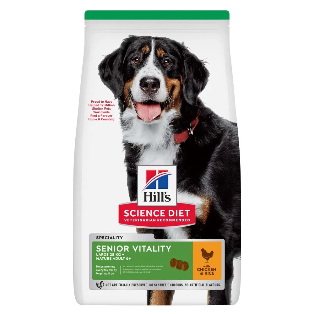 Hill's Science Plan Senior Vitality Mature Adult 6+ Large Pollo Perros