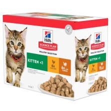 Hill's Science Plan Kitten Multipack Pollo y Pavo Sobres en Salsa Gatos