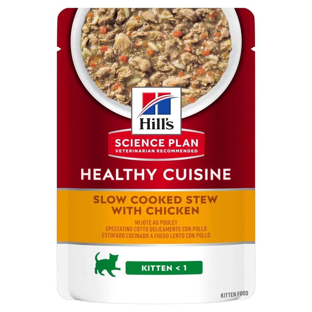 Hill´s Science Plan Healthy Cuisine Kitten Estofado Pollo y Verduras Sobres 80 gr