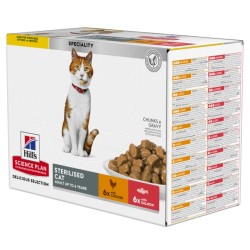 Hill's Science Plan Adult Sterilised comida húmeda para gatos pollo y salmón