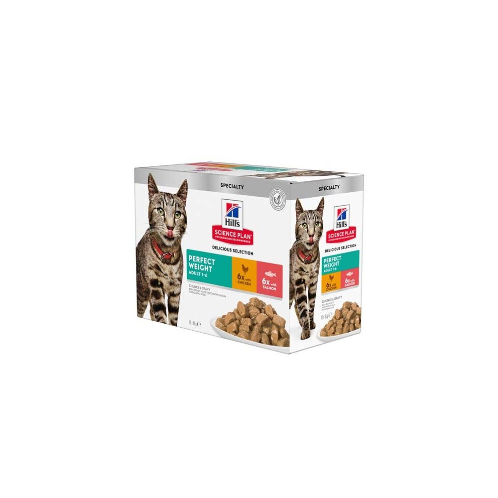 Hill's Science Plan Feline Perfect Weight Pollo & Salmón Multipack (Sobres)