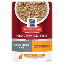 Hill´s Science Plan Healthy Cuisine Gato Sterilised Adult Estofado Pollo y Verduras Sobres 80 gr