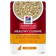 Hill´s Science Plan Healthy Cuisine Gato Adult Estofado Pollo y Verduras Sobres 80 gr