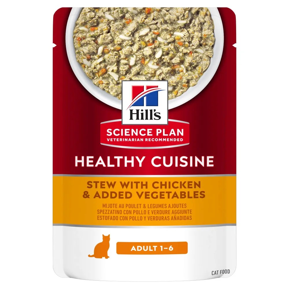 Hill´s Science Plan Healthy Cuisine Gato Adult Estofado Pollo y Verduras Sobres 80 gr