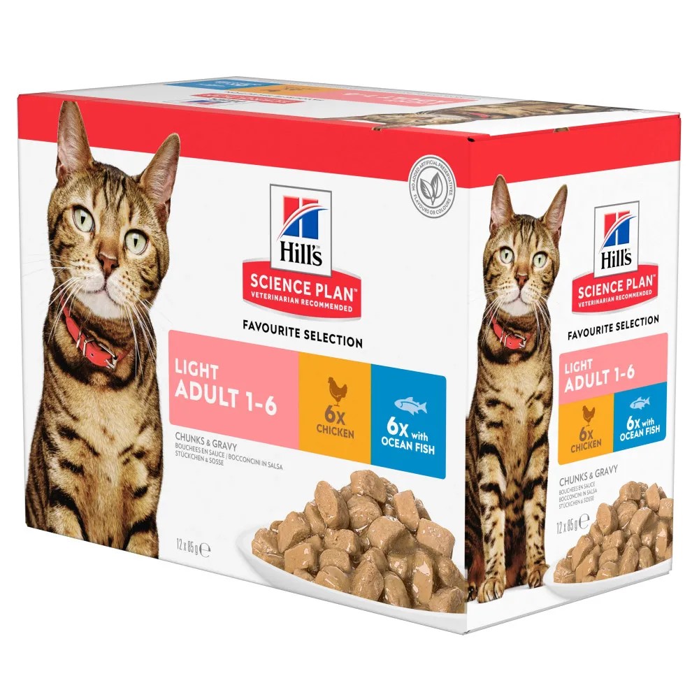 Hill´s Science Plan Gato Adulto Light Multipack Pollo y Pescado Azul Salsa Sobres