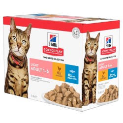 Hill´s Science Plan Gato Adulto Light Multipack Pollo y Pescado Azul Salsa Sobres