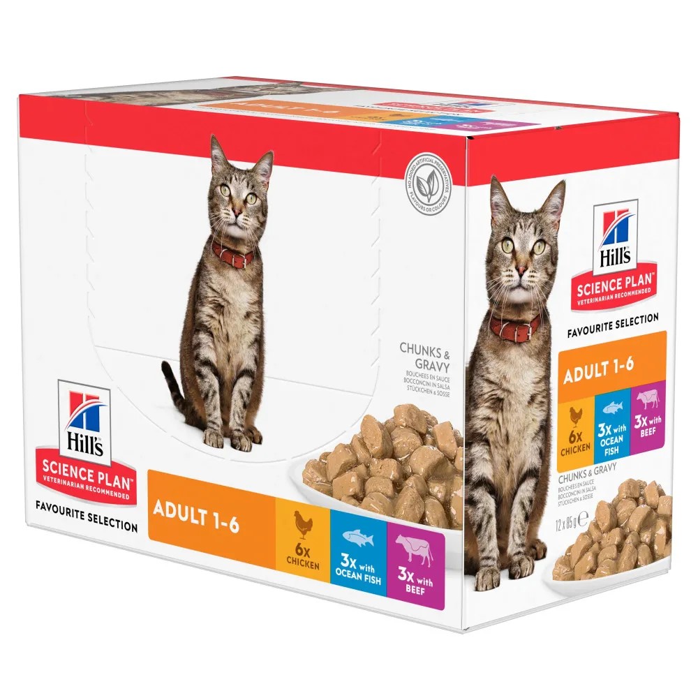 Hill´s Science Plan Gato Adulto Multipack Pollo, Pescado y Ternera Salsa Sobres