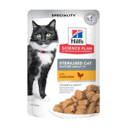 Hill´s Science Plan Gato Sterilised Mature Adult +7 con Pollo Salsa Sobres 85 gr