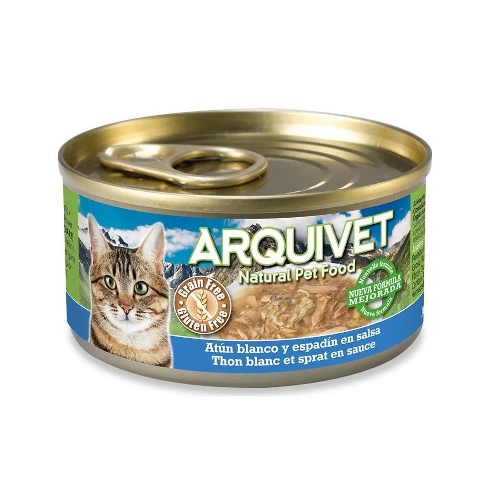 Arquivet Gato Atún Blanco y Espadín en Salsa Lata 80 GR