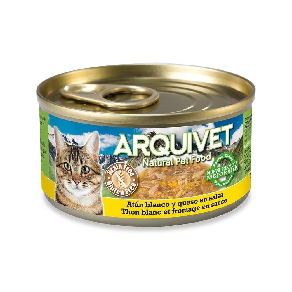 Arquivet Gato Atún Blanco y Queso en Salsa Lata 80 GR