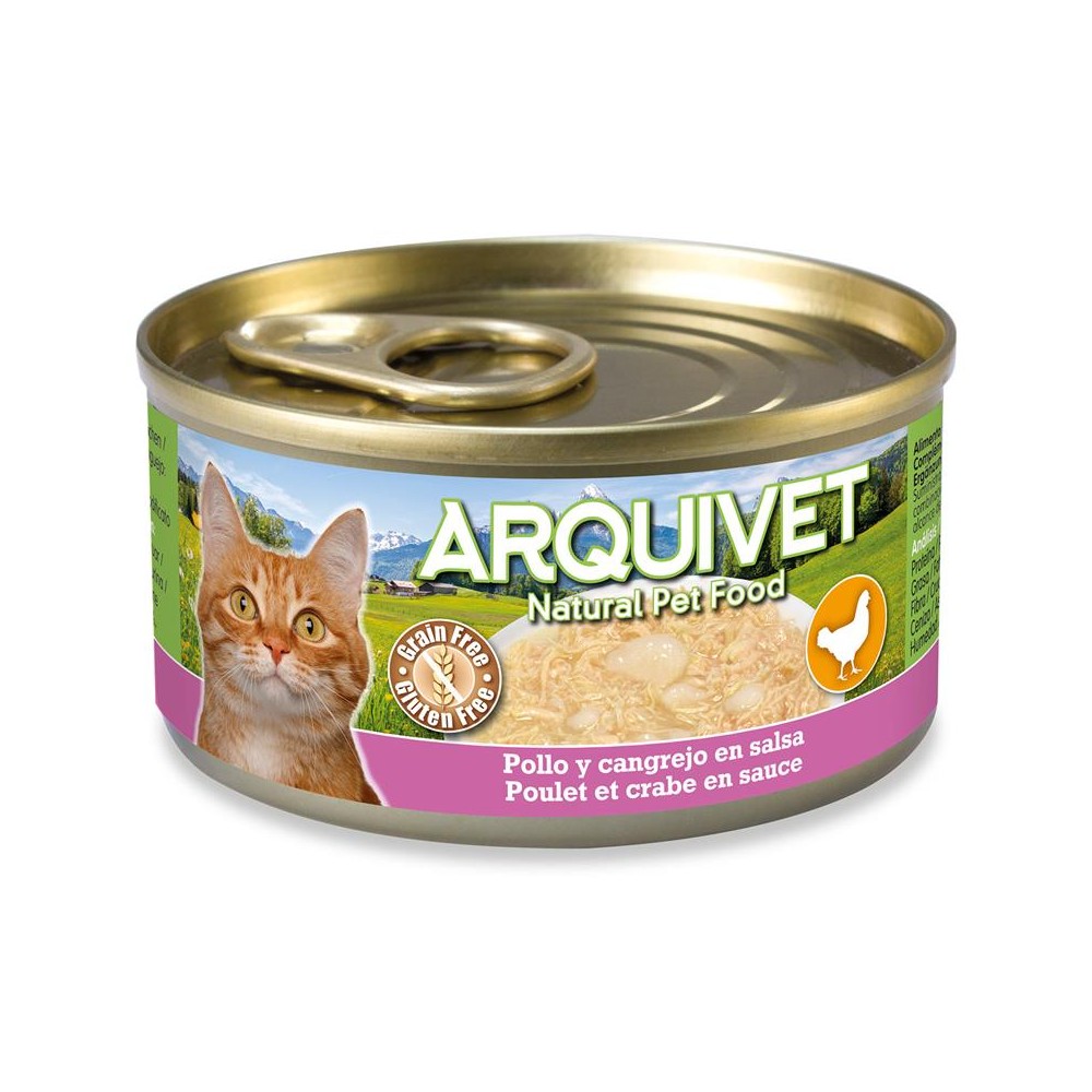 Arquivet latas Pollo en salsa con Palitos de cangrejo 80 gr