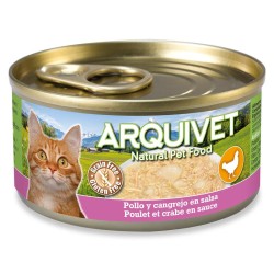 Arquivet latas Pollo en salsa con Palitos de cangrejo 80 gr