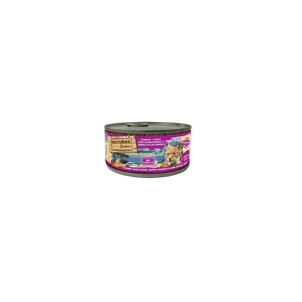 Natural Greatness Conejo y Pato con Zanahorias y Semillas de Hinojo Gato Latas 185 GR