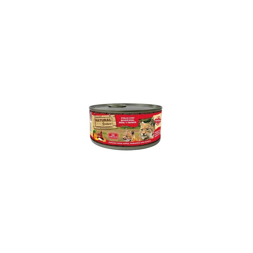 Natural Greatness Pollo con Manzana, Piña y Papaya Gato Latas 185 GR